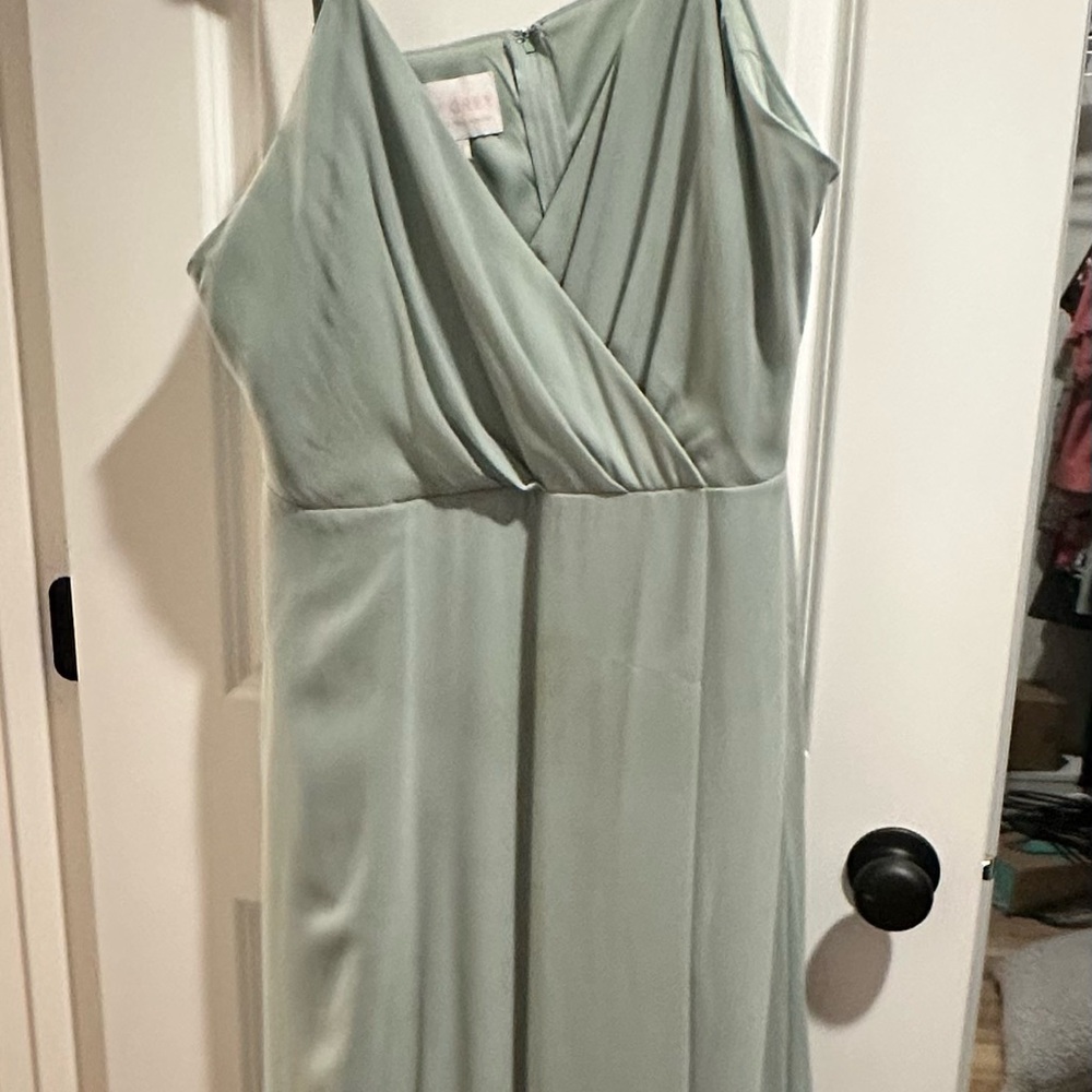 Birdy Grey Green Sleeveless Wrap Midi Gown